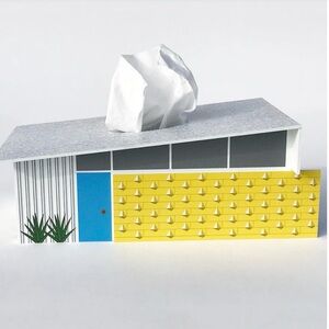 NIB TISSUE BOX COVER VINTAGE STYLE WEDGE HOUSE MCM DECOR FREE SHIPPING